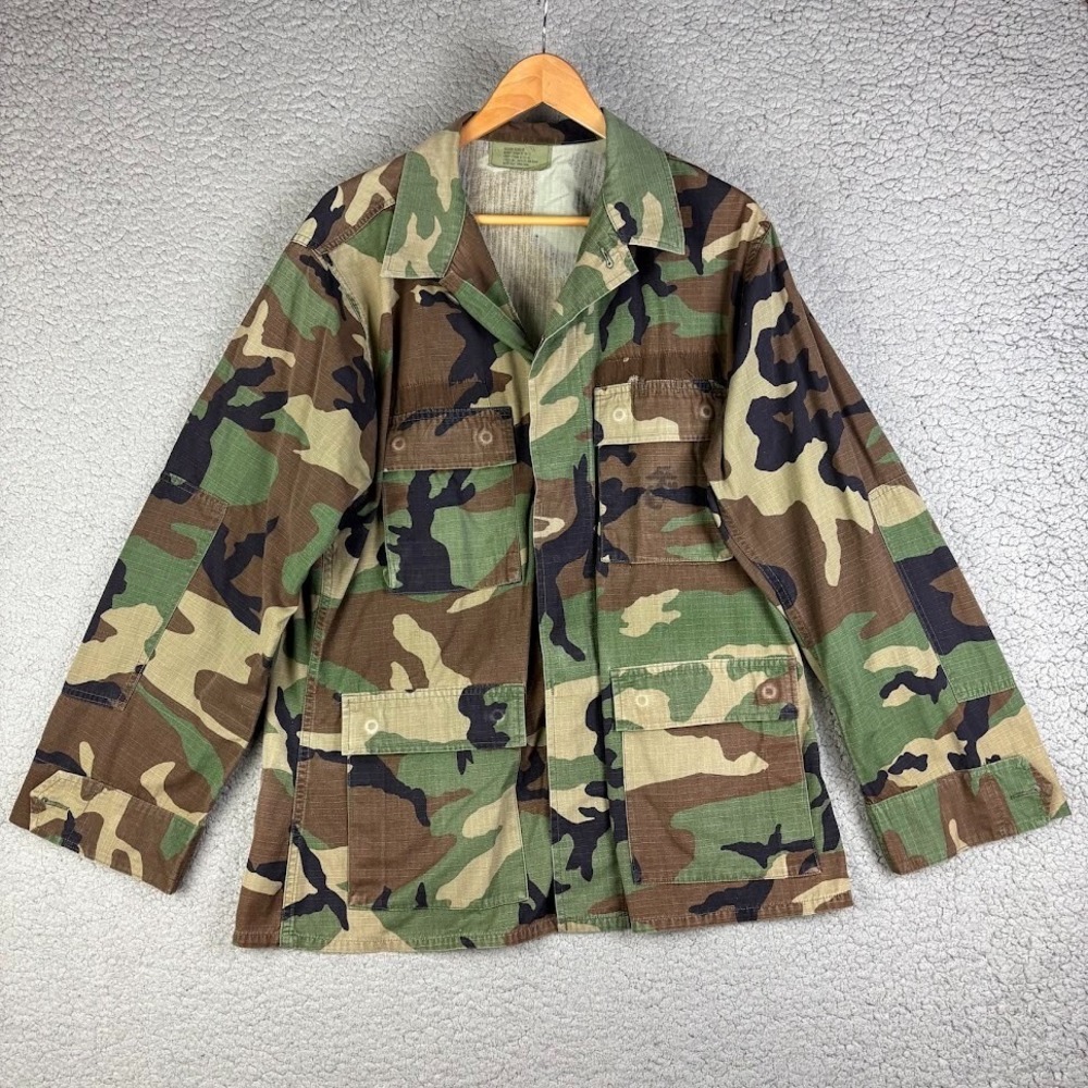 Genuine US Army Airforce Woodland Camo Coat Medium Reg Ripstop 8415-01-390-8544